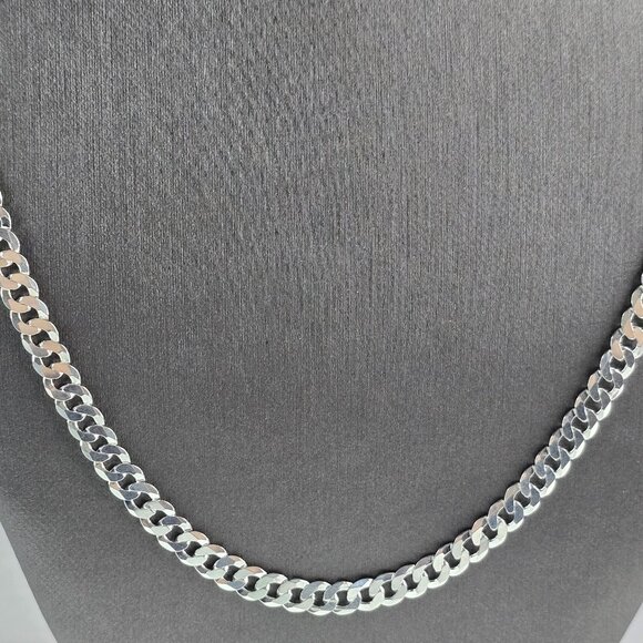 Mens Sterling Silver Chain Link Italian Necklace 22.2g E6260